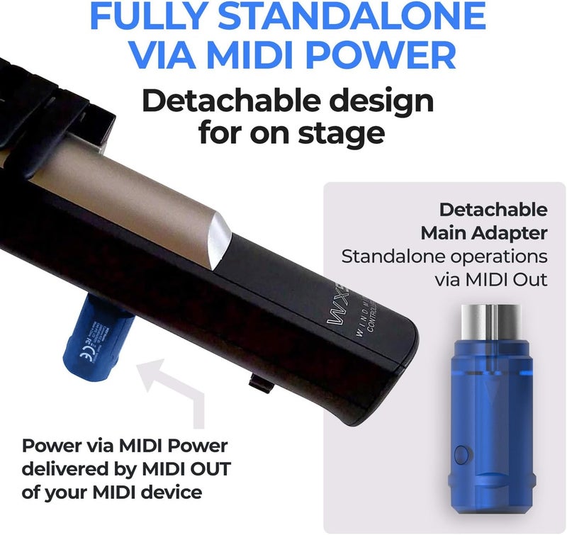 C M E WIDI Master Blue - Limited Edition - Premium Bluetooth MIDI Adapter via 5-pin DIN MIDI - Ultra Low 3ms Latency - Advanced Wireless MIDI for Synthesizer EWI Keytar Pedalboard Digital Piano - Image 3